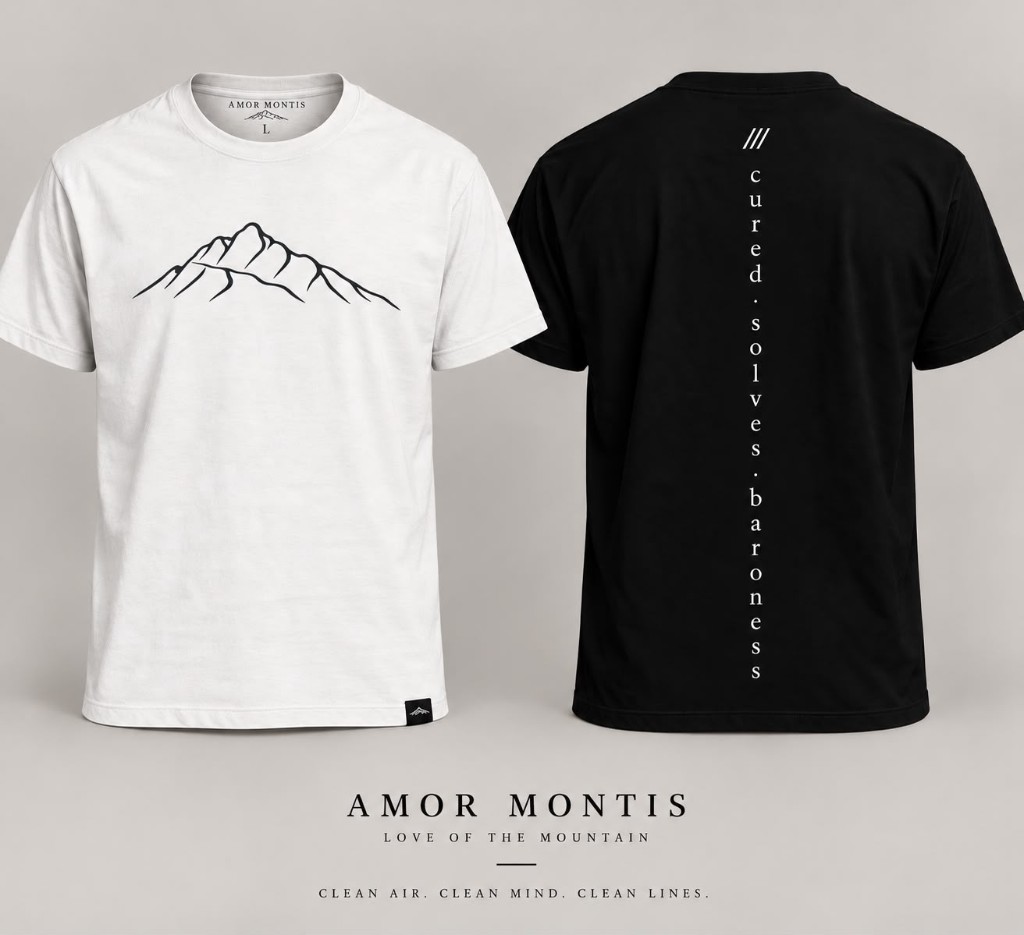Amor Montis First Edition T-shirt, front and back